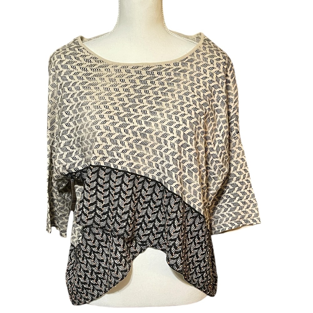 Moth Cream and Black Patterned Sweater medium